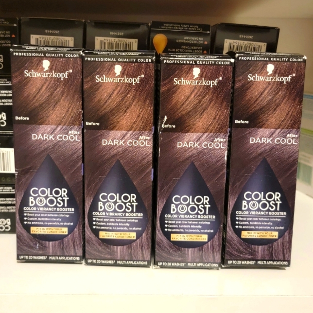 New 4 boxes of Schwarzkopf Color Boost Color Vibrancy Booster, Dark Cool